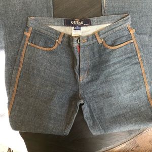 Guess jeans flare contrast stitch seams
